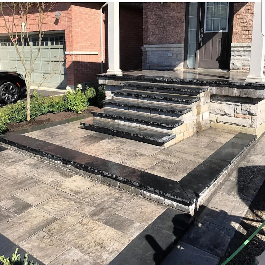 Premium interlock driveway and front porch by Cornerstone